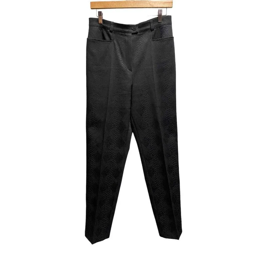 GERRY WEBER‎ Black Reptile Animal Print Ankle Pants US 10  Trousers Slacks